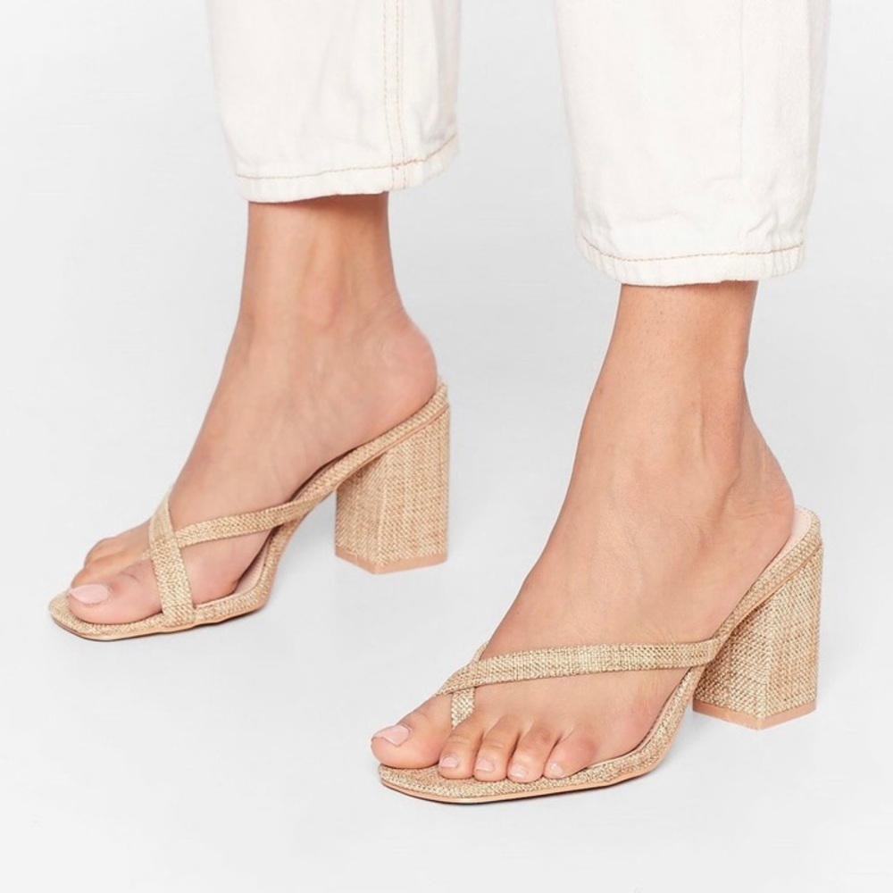 Woven Heeled Sandals Size 7